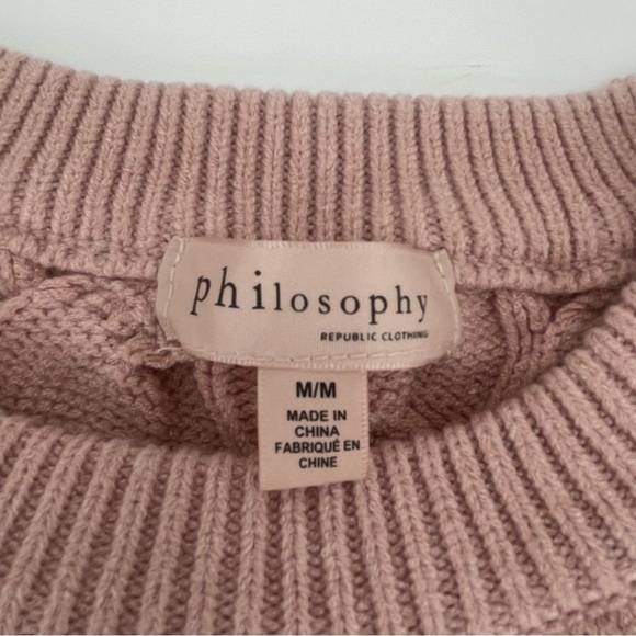 Philosophy Soft Pink Textured Crewneck Sweater – Size Medium - Picture 5 of 9